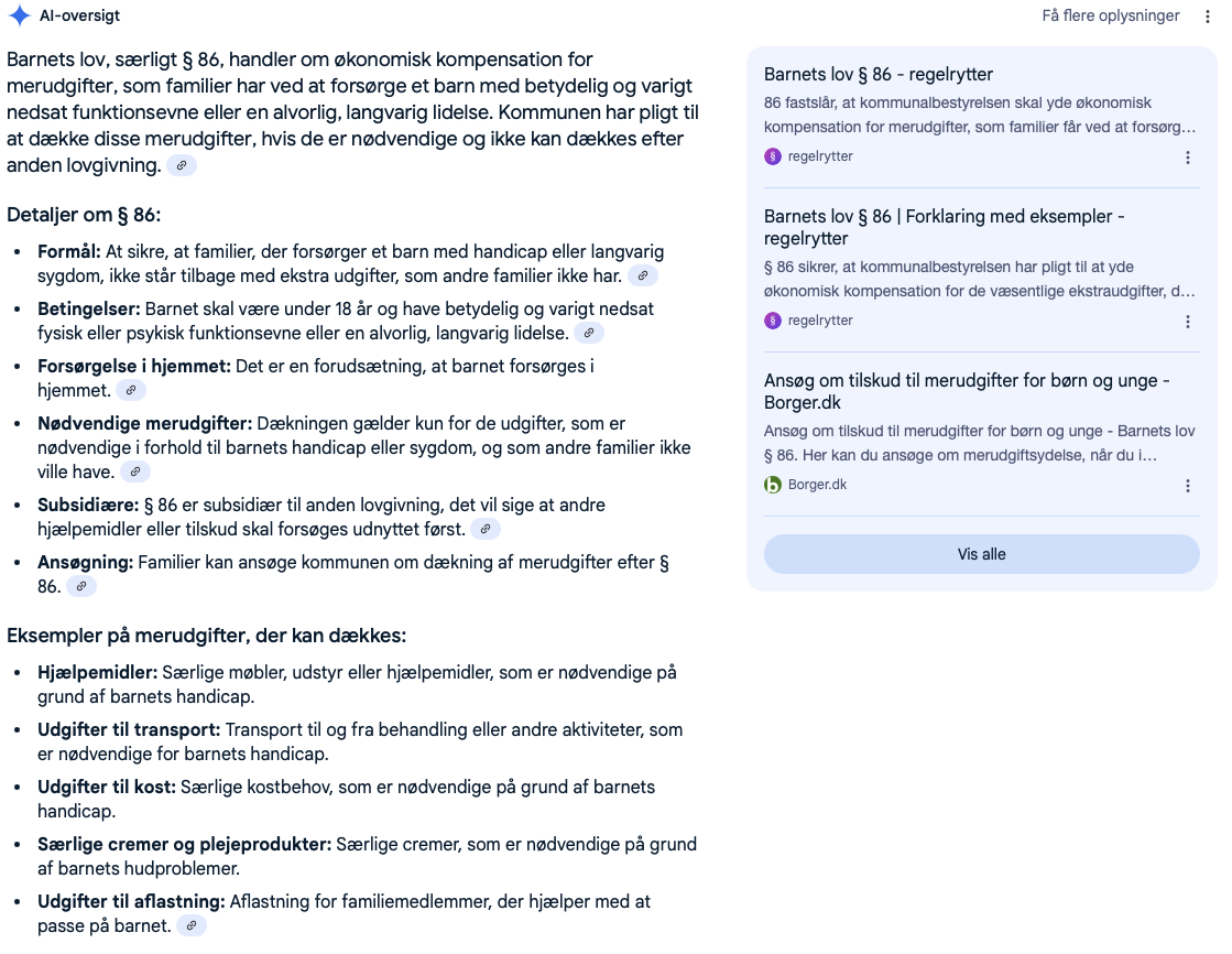 Google AI featuring Regelrytter's explanations